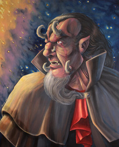 Portrait of Herttua II, acrylic & oil, 2022