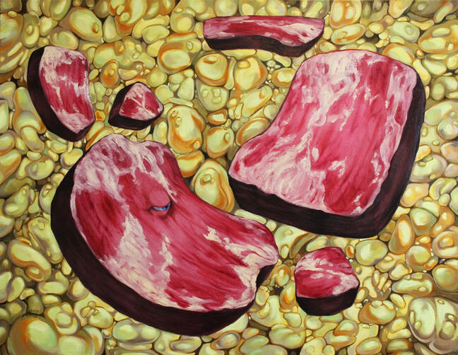 Meat and fat III, oil, 2025