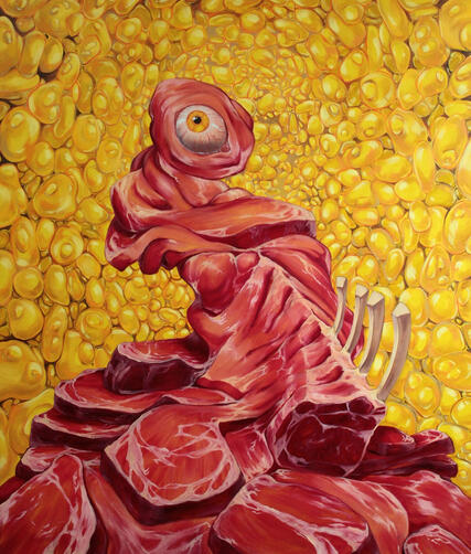 Born from flesh, worshipping fat, oil, 2026