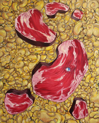 Meat and fat II, oil, 2025